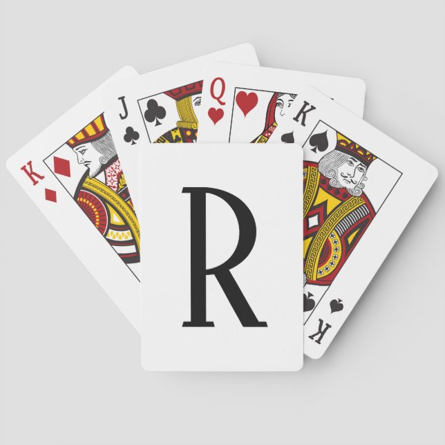 Any Letter | Black & White or DIY Colours  Playing Cards (Back)