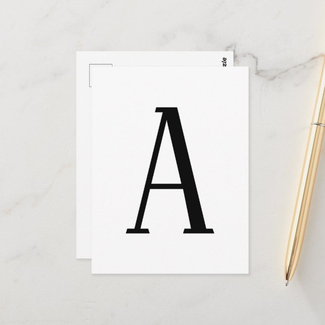 Any Letter | Black & White or DIY Colours  Postcard (Front/Back In Situ)