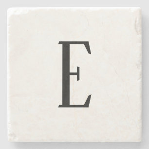 Any Letter   Black & White or DIY Colours  Stone Coaster