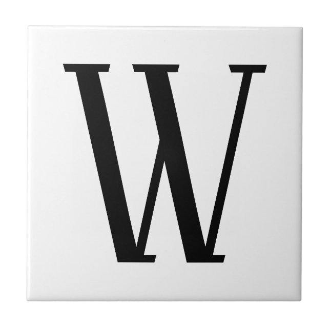Any Letter | Black & White or DIY Colours  Tile (Front)