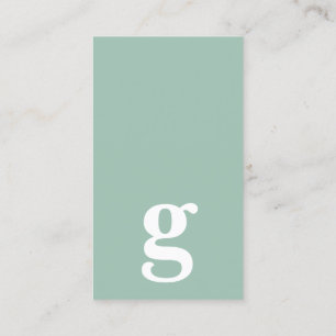 Any letter, Simple Deluxe aqua green Business Card