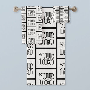 Any Logo or Image Repeating Pattern Bath Towel Set