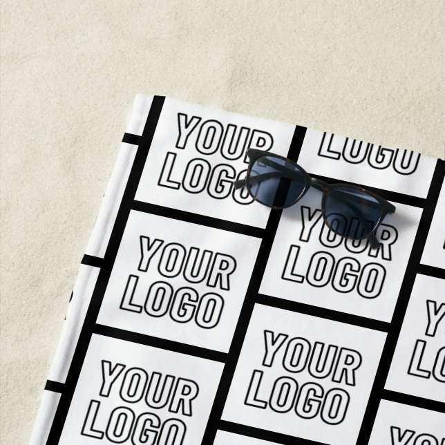 Any Logo or Image Repeating Pattern Beach Towel (In Situ)