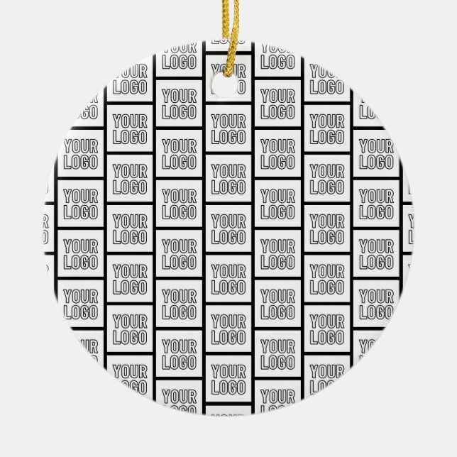 Any Logo or Image Repeating Pattern Ceramic Tree Decoration (Front)