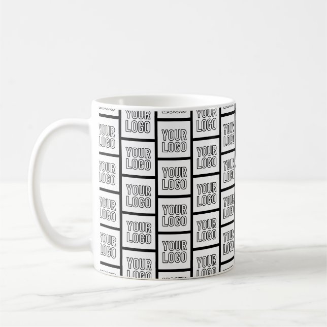 Any Logo or Image Repeating Pattern Coffee Mug (Left)