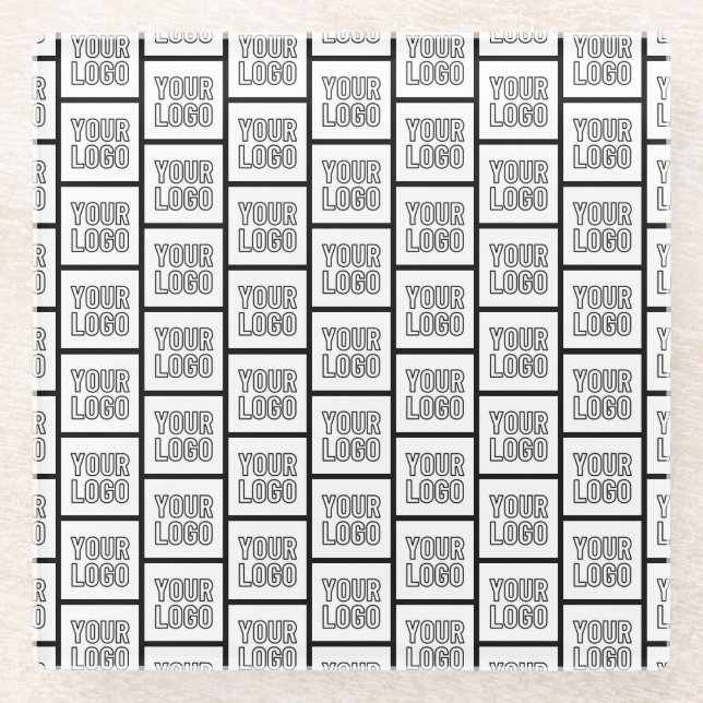 Any Logo or Image Repeating Pattern Glass Coaster (Front)