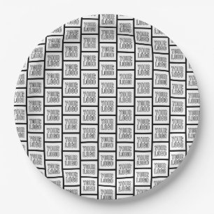 Any Logo or Image Repeating Pattern Paper Plate