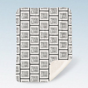 Any Logo or Image Repeating Pattern Sherpa Blanket