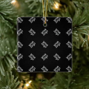 Any Logo or Uploaded Image Scattered Pattern Ceramic Ornament