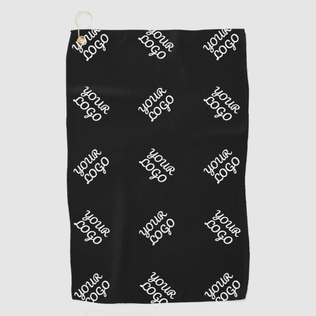Any Logo or Uploaded Image | Scattered Pattern  Golf Towel (Front)