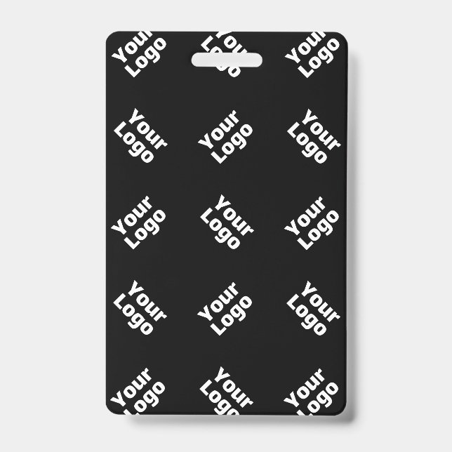 Any Logo or Uploaded Image | Scattered Pattern  ID Badge (Front)