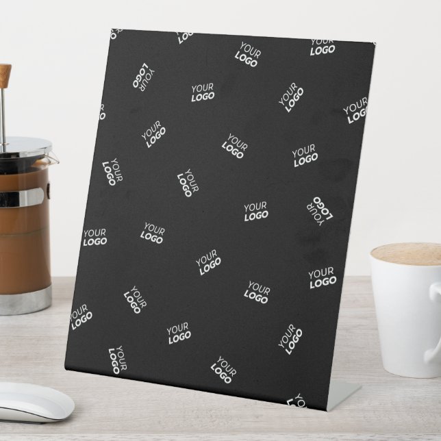 Any Logo or Uploaded Image | Scattered Pattern  Pedestal Sign (In SItu)
