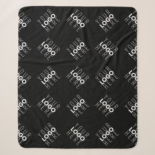 Any Logo or Uploaded Image | Scattered Pattern  Sherpa Blanket (Front)