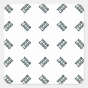 Any Logo or Uploaded Image   Scattered Pattern  Square Sticker