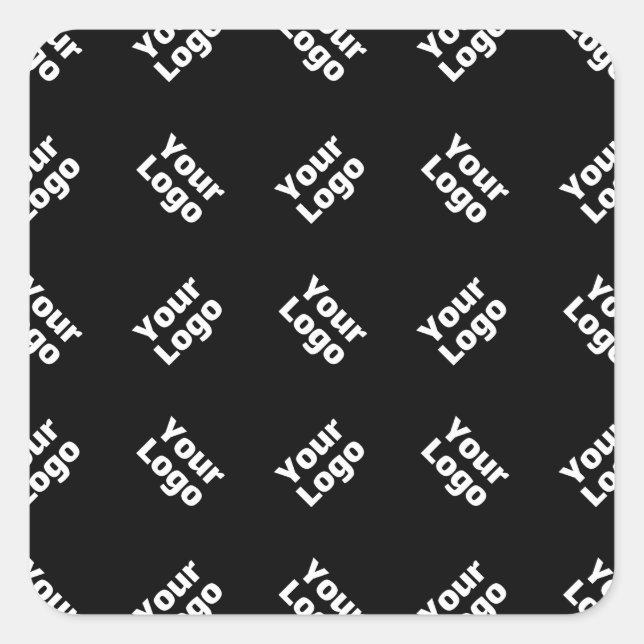Any Logo or Uploaded Image | Scattered Pattern  Square Sticker (Front)