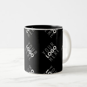 Any Logo or Uploaded Image Scattered Pattern Two-Tone Coffee Mug
