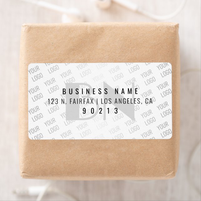 Any Logo Tiled White Gradient Return Address (Insitu)