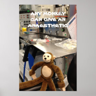 ANY MONKEY CAN GIVE AN ANAESTHETIC POSTER