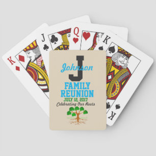 Any Name Any Date Family Reunion Black Blue Playing Cards