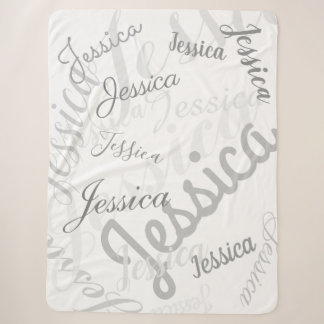 Any Name Customisable Creative Grey & White Sherpa Blanket