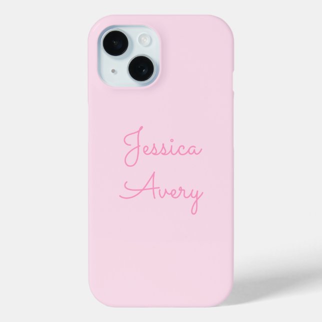 Any Name | Cute Pink Cursive Case-Mate iPhone Case (Back)