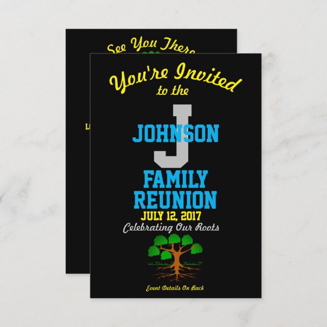 Any Name Family Reunion with Any Date - Invitation (Front/Back)