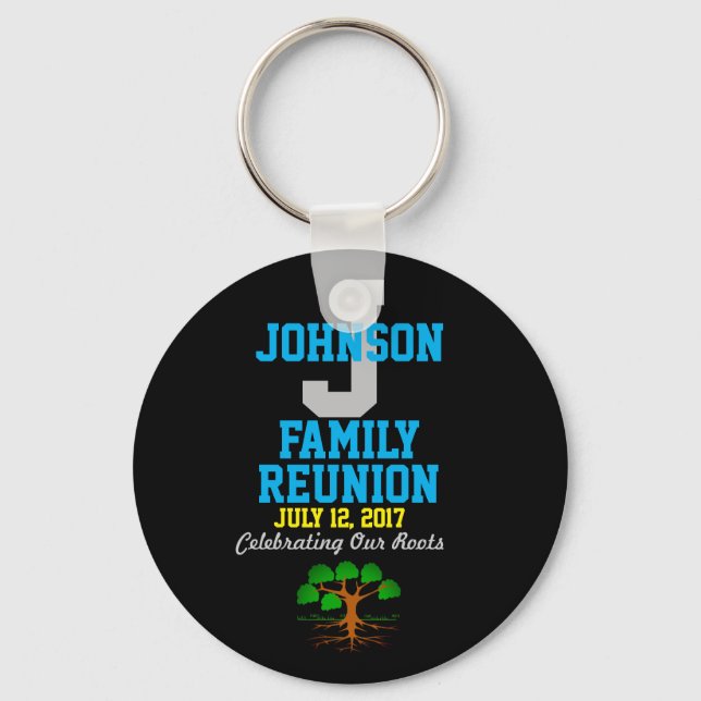 Any Name Family Reunion with Any Date - Key Ring (Front)