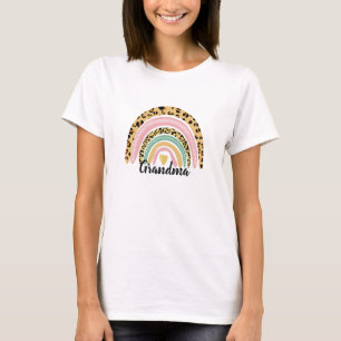 Any Name Mom Mommy Grandma Boho Rainbow Matching T T-Shirt