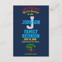 Any Name Navy Colour Family Reunion with Any Date