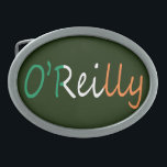Any Name overlaid on Irish Flag bbcnt Belt Buckle<br><div class="desc">Personalise this product with any name overlaid on the Irish Flag Colours. Each design is produced on request for you to see how it will look. Simply use the Chat above or click on the "Message" link below and send me a message with the name of the recipient as you...</div>