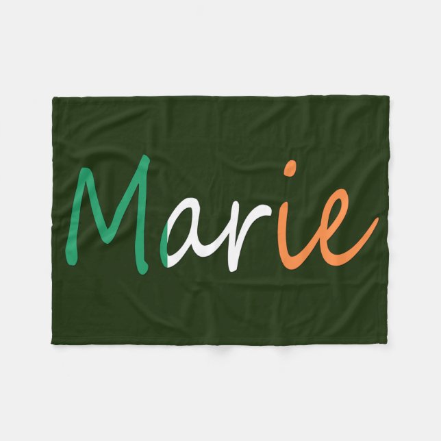 Any Name overlaid on Irish Flag fbcnt Fleece Blanket (Front (Horizontal))