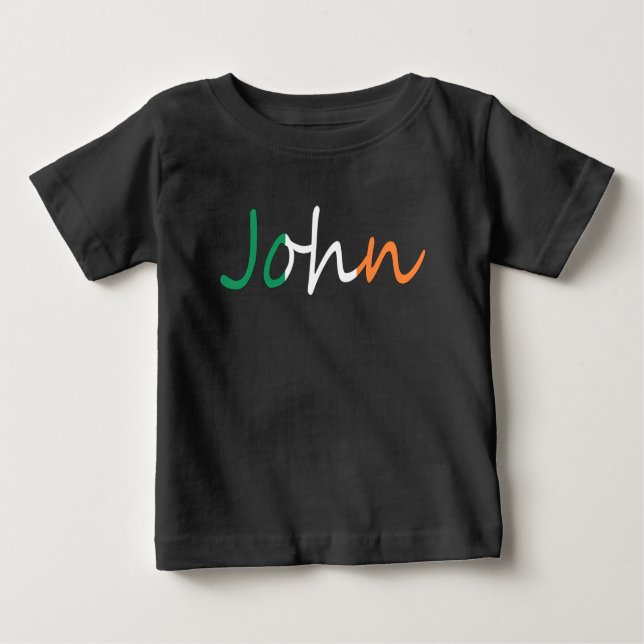 Any Name Overlaid On Irish Flag iccnt Baby T-Shirt (Front)