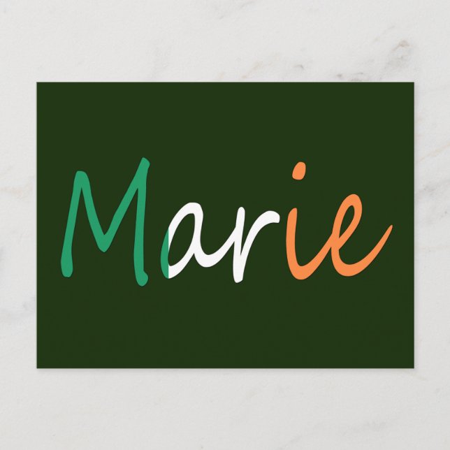 Any Name overlaid on Irish Flag pccnt Postcard (Front)
