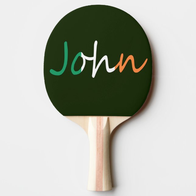 Any Name overlaid on Irish Flag ppcnt Ping Pong Paddle (Back)