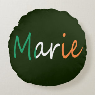 Any name overlaid on Irish Flag tpcn Round Cushion