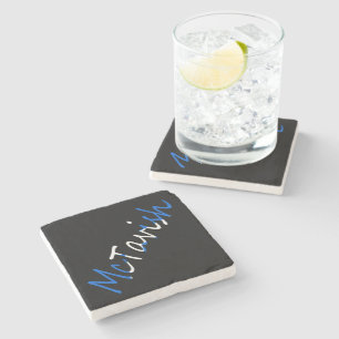 Any Name overlaid on Scottish Flag coastercn Stone Coaster