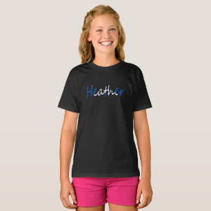 Any Name overlaid on Scottish flag Girls cn T-Shirt