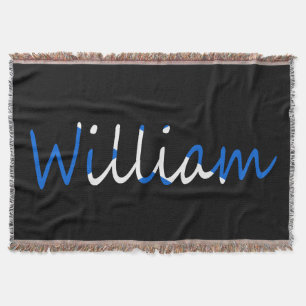 Any Name overlaid on Scottish Flag tbcn Throw Blanket