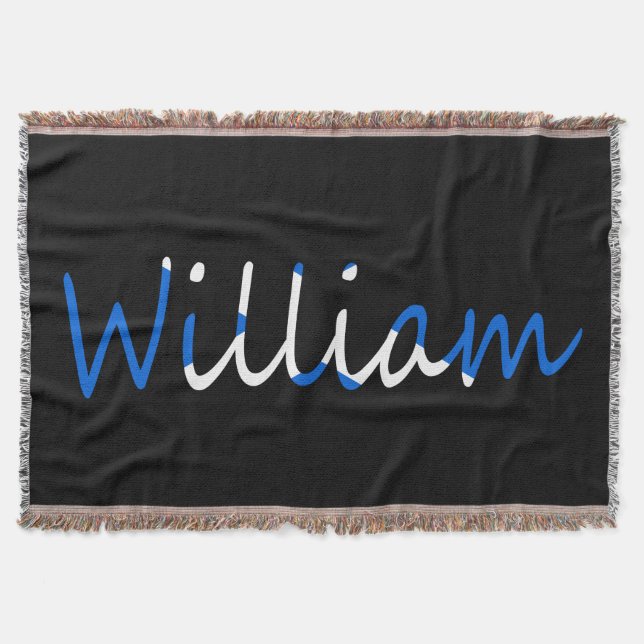 Any Name overlaid on Scottish Flag tbcnt Throw Blanket (Front)