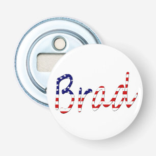 Any Name Overlaid On USA Flag bocn Bottle Opener