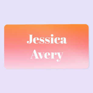 Any Name   Retro-Modern Styled Text Colourful Ombr Label