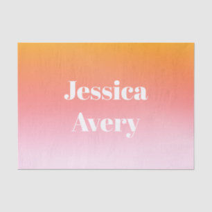 Any Name   Retro-Modern Styled Text Colourful Ombr Tissue Paper