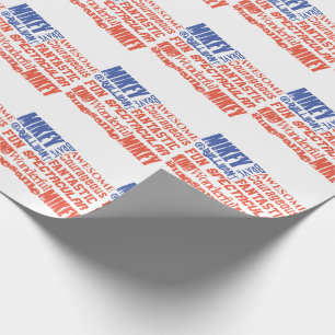Any Name USA Flag You're Awesome Personalised Wrapping Paper