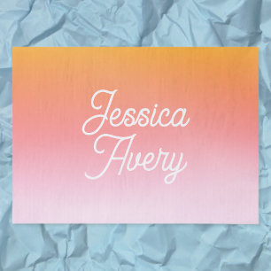 Any Name   Vintage Styled Script Colourful Ombre Tissue Paper