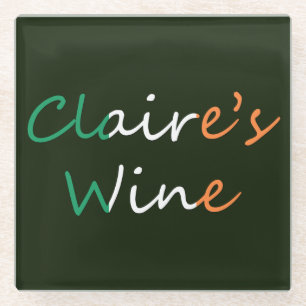 Any Name's Wine on Irish flag coastercn Glass Coaster
