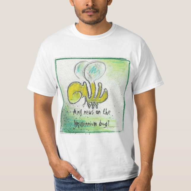 Any news on the Millennium bug? (Text version) T-Shirt (Front)