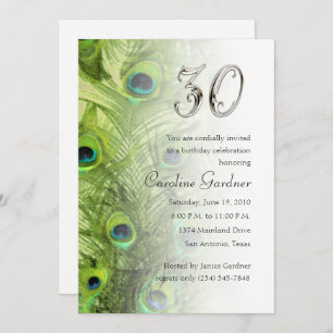 Any No. Birthday Invitation Peacock Set 1115