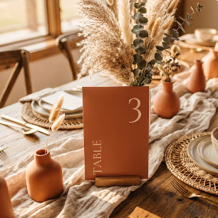 ANY NUMBER Minimal Terracotta Wedding Table Number