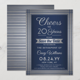 ANY Number Retirement Party Cheers Navy Blue Save The Date