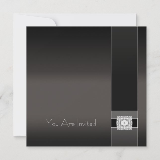 Any Occasion Black Diamond Art Deco Invitation (Front)